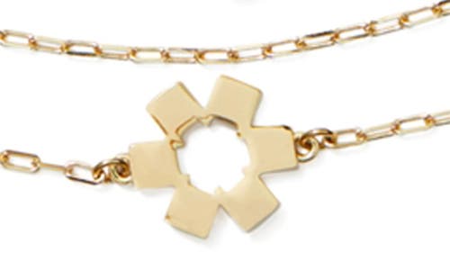 Tory Burch Triple Strand Station Necklace In Gold