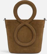 Fini Infinity Bag - Coffee Brown Croc Embossed Suede