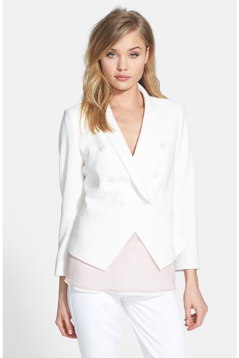 Angular Hem Double Breasted Jacket, Main, color, CREAM CLOUD
