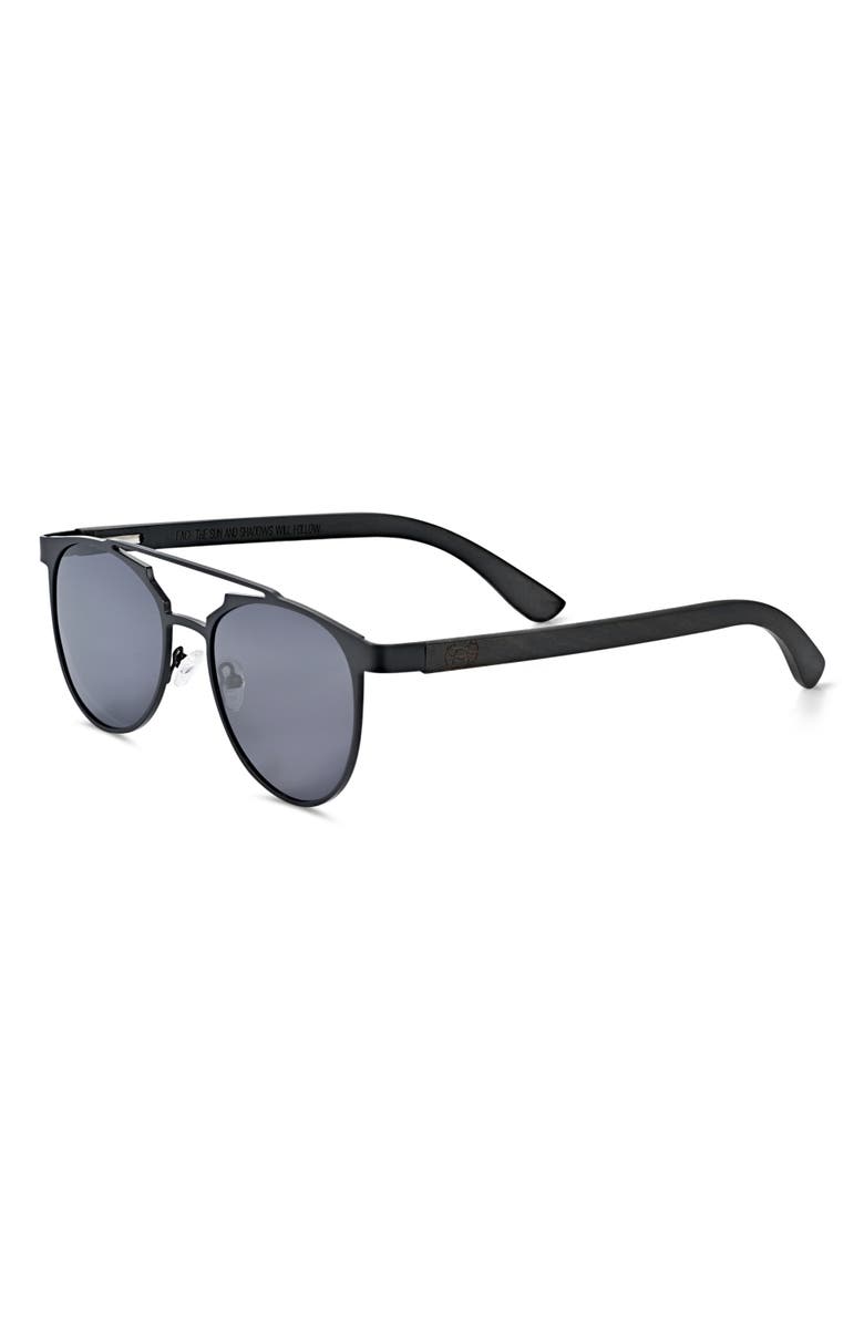 EARTH WOOD Positano Polarized Sunglasses, Main, color, Black/Black