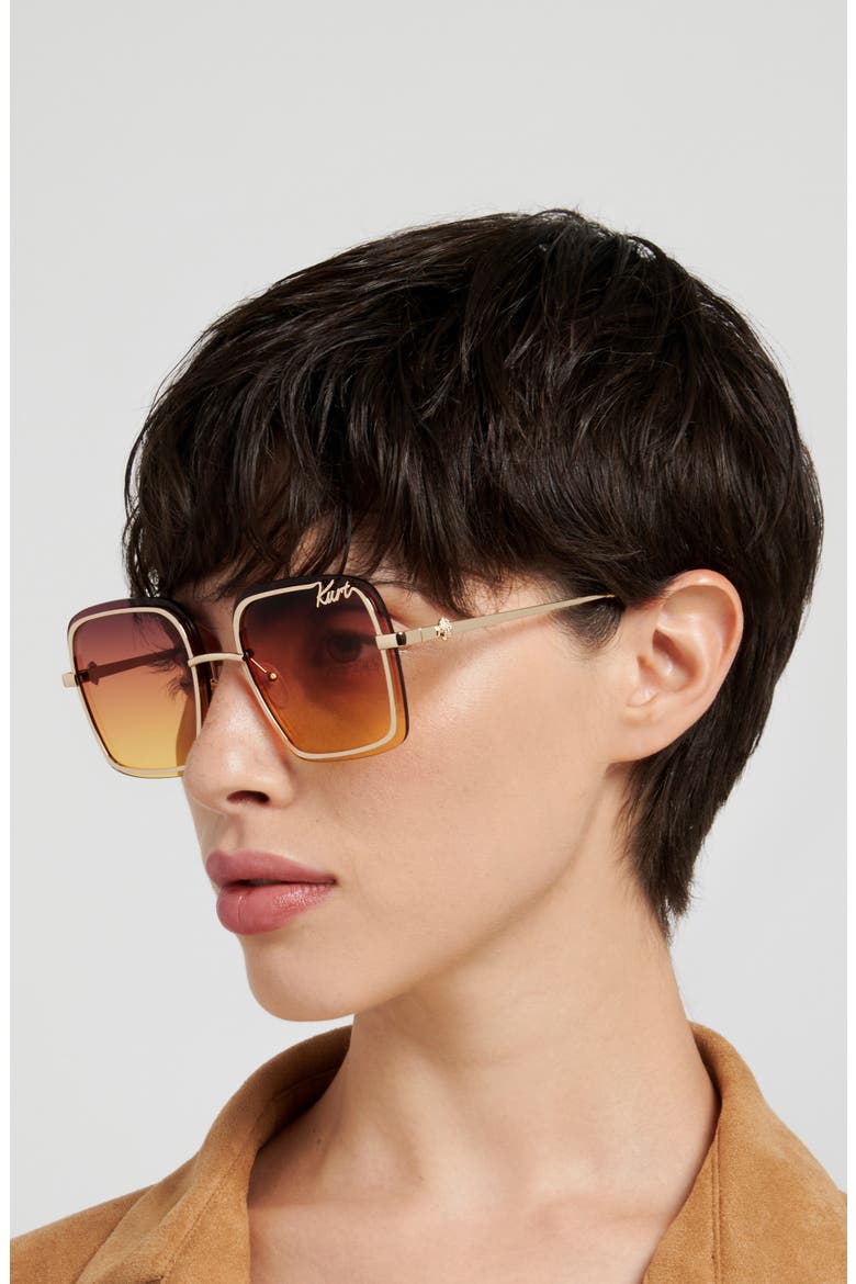 61mm Square Sunglasses, Alternate, color, GOLD/ PLUM SF