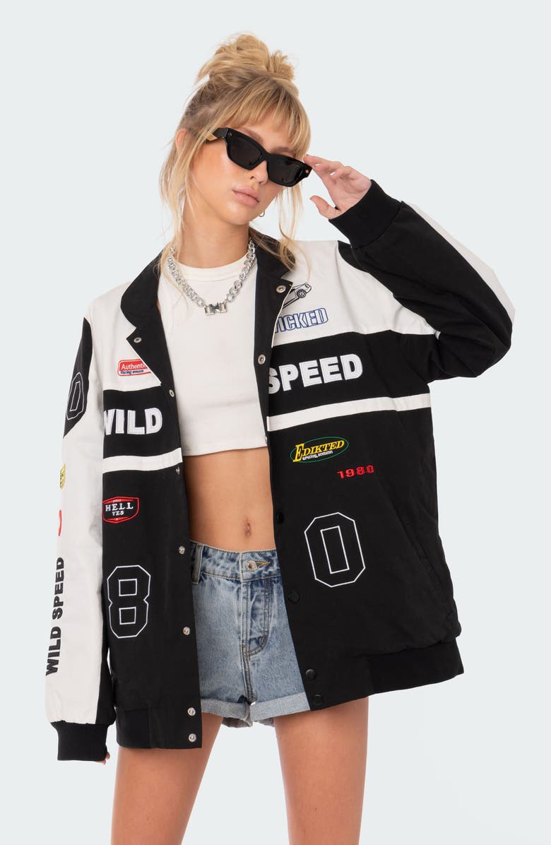 EDIKTED Wild Speed Patch Jacket, Alternate, color, 