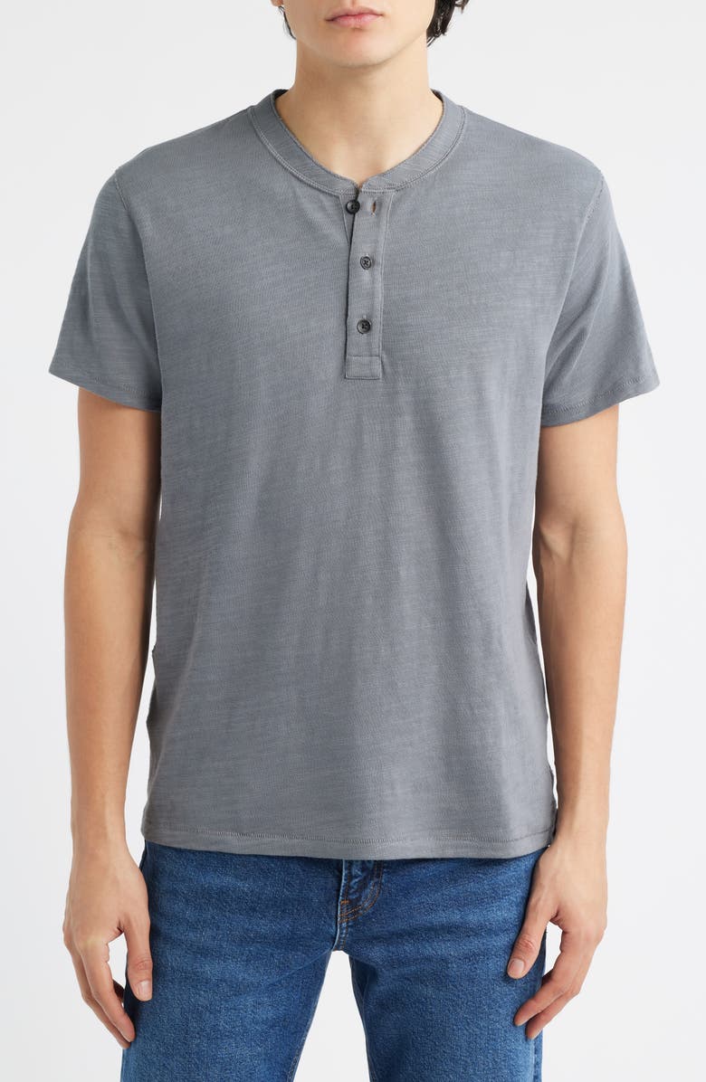 rag & bone Classic Short Sleeve Henley, Main, color, Slate Grey