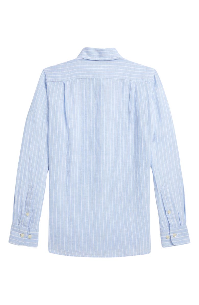Polo Ralph Lauren Kids' Stripe Linen Button-Up Shirt, Alternate, color, 