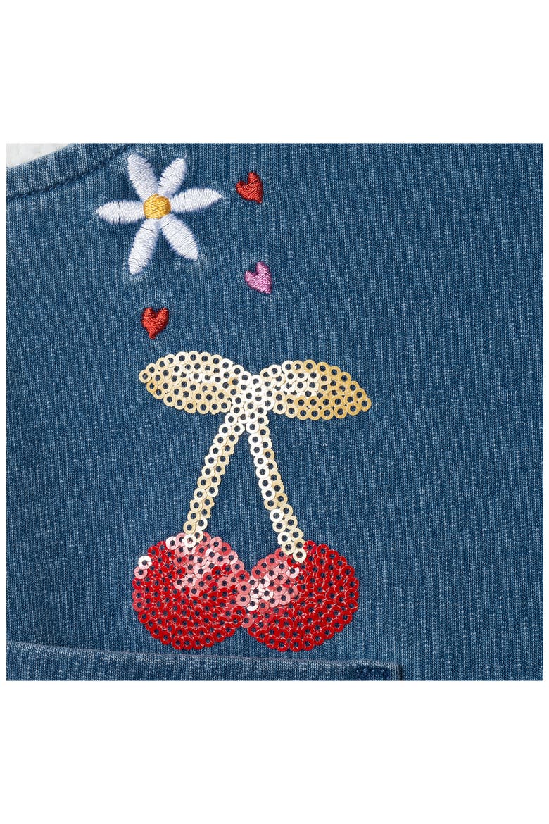Kids' Embroidered Denim Jumper & Tee Set, Alternate, color, BLUE DENIM