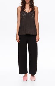 BIMBA Y LOLA Cotton Linen Barrel-Leg Trousers