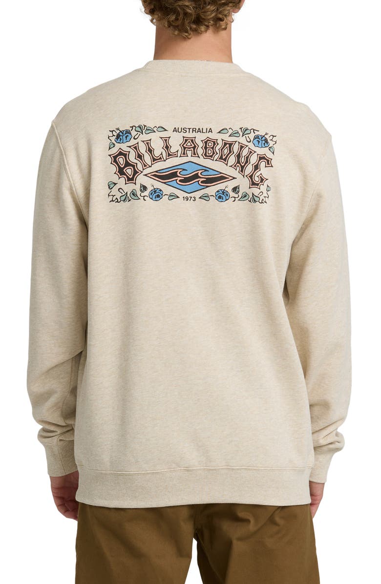 Billabong Short Sands Graphic Sweatshirt, Alternate, color, Oatmeal Heather