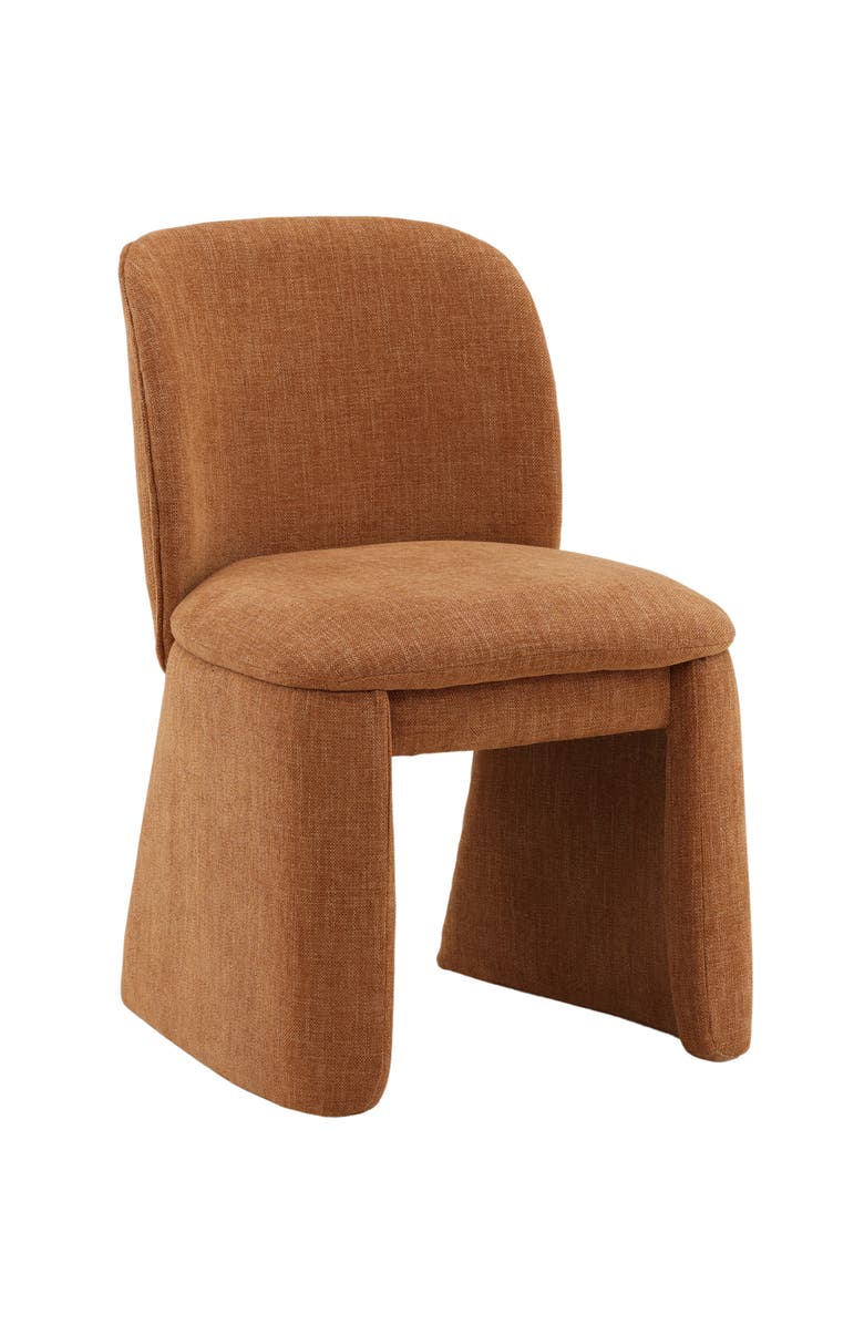 Dovetail Furniture Harlan Basketweave Upholstered Dining Chair, Main, color, Terracotta