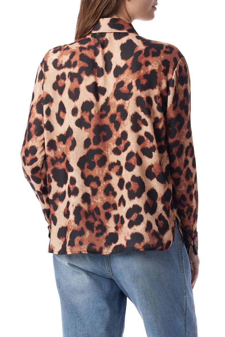 Yuna Leopard Print Button-Up Shirt, Alternate, color, NEUTRAL-LARGE ANIMAL