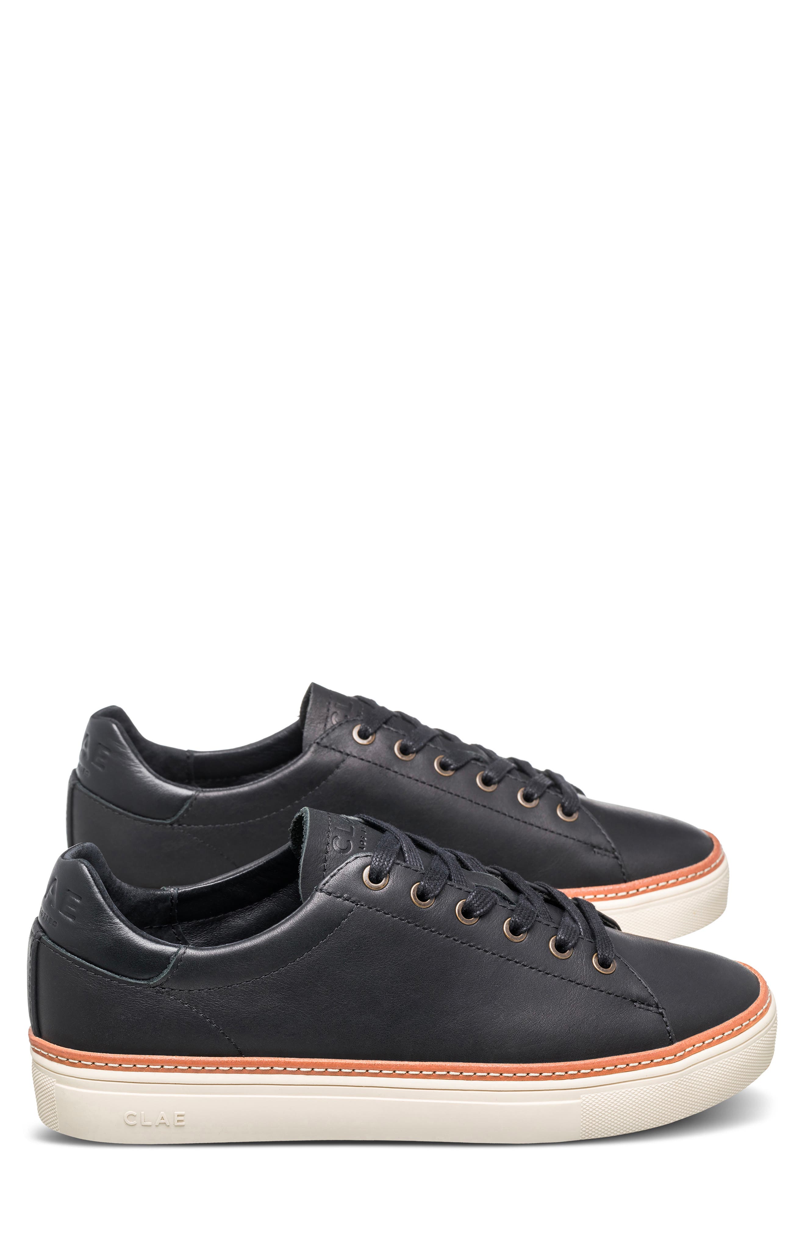 CLAE Bradley Leather Welt Sneaker, Alternate, color, Black Leather