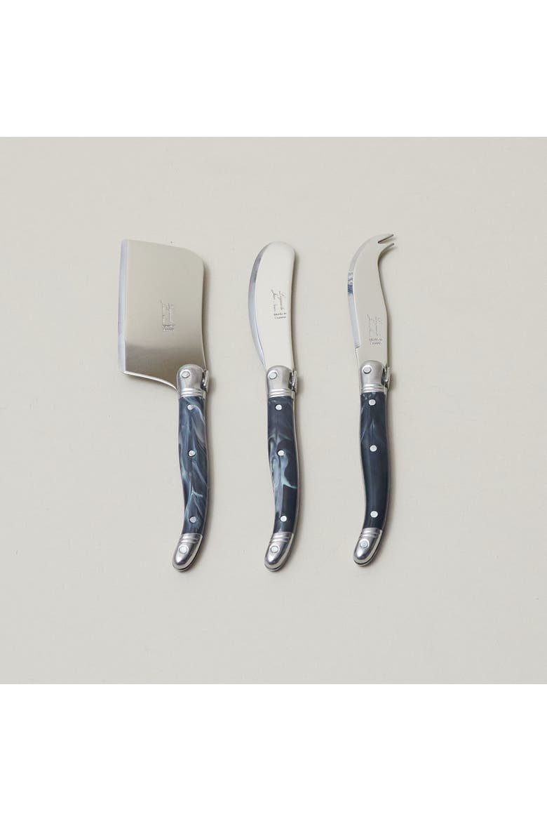 3 Piece Mini Cheese Utensil Set in Kraft Paper Box, Alternate, color, Black Marble