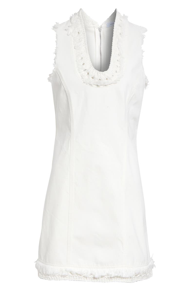 FERRAGAMO Fringed Denim Minidress, Main, color, Mascarpone