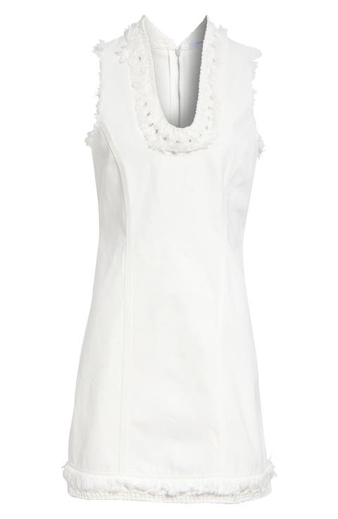 Fringed Denim Minidress