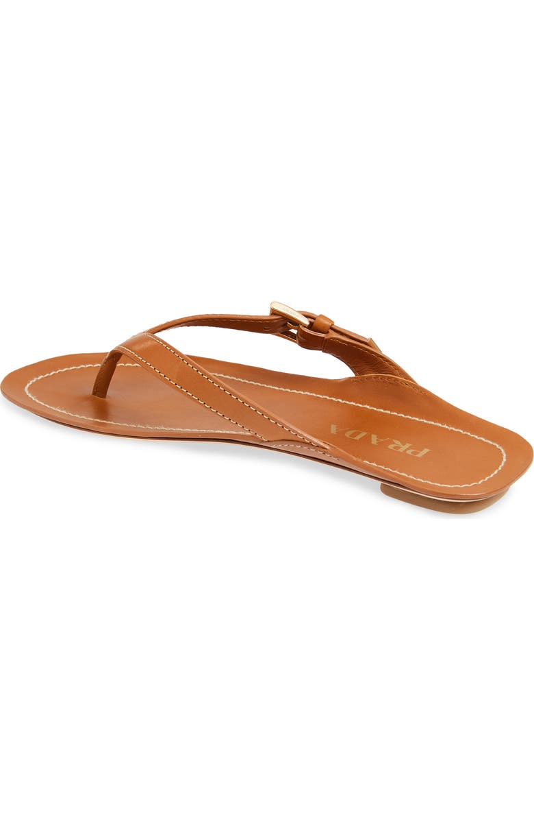 Prada Buckle Leather Flip Flop, Alternate, color,