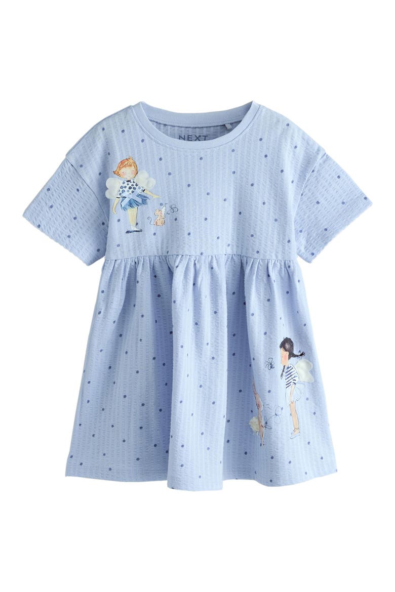 Kids' Fairy Print Rib Jersey Dress, Main, color, BLUE