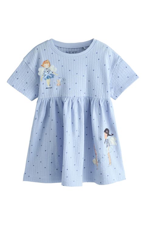Kids' Fairy Print Rib Jersey Dress
