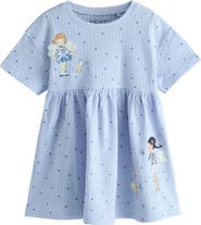 NEXT Kids' Fairy Print Rib Jersey Dress
