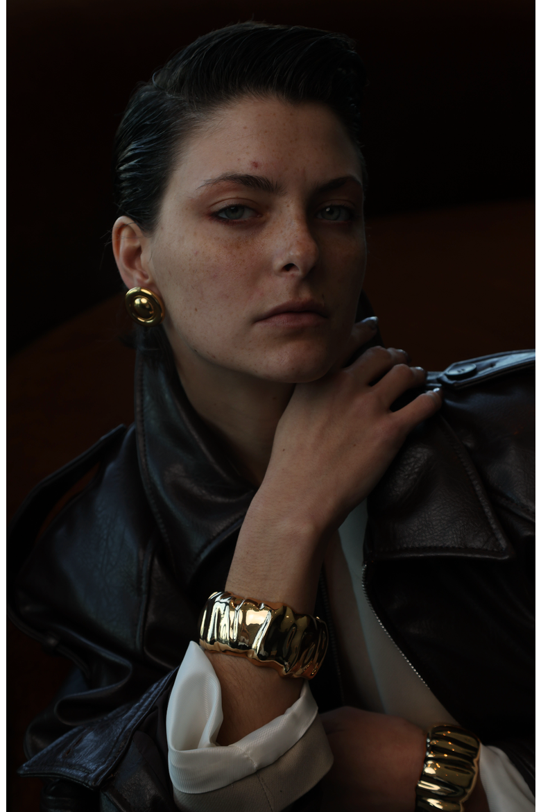 House Gold Earrings, Alternate, color, Gold