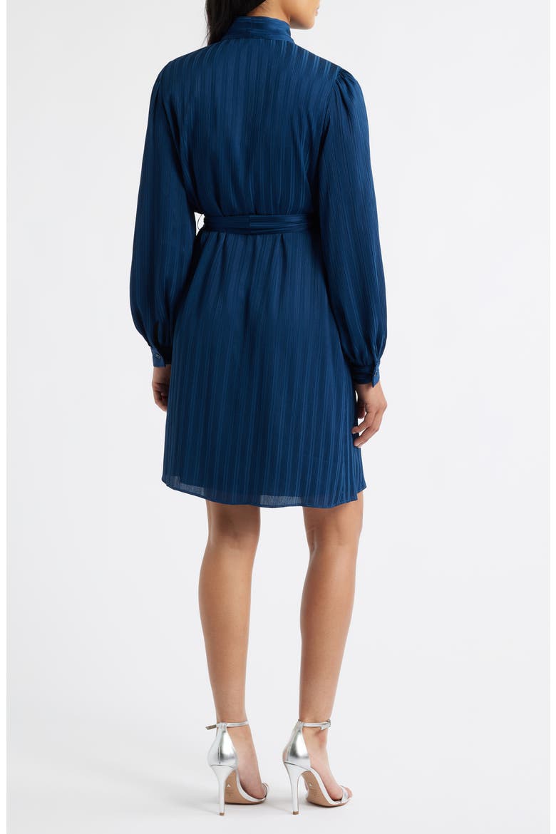 Belted Long Sleeve Minidress, Alternate, color, NAVY