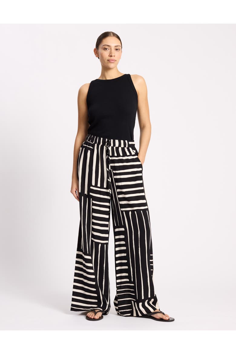 Patchwork Stripe Trouser, Alternate, color, Black