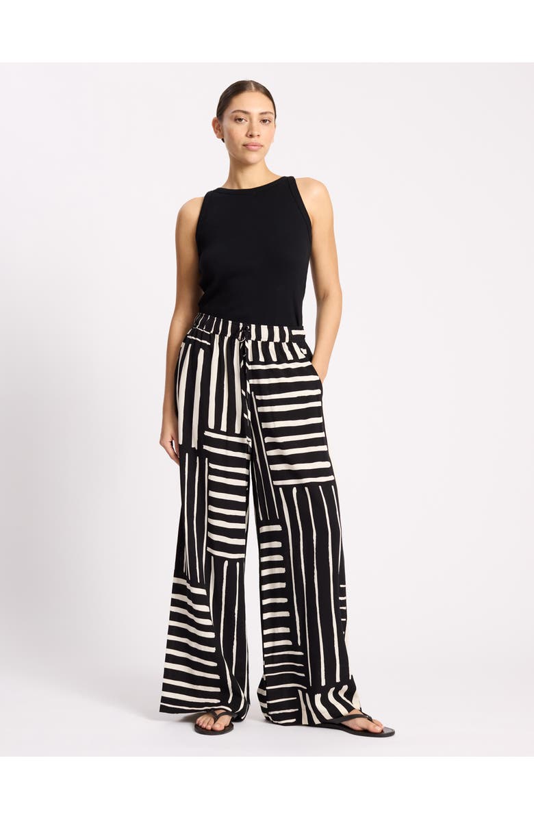 Albaray Patchwork Stripe Trouser, Alternate, color, Black