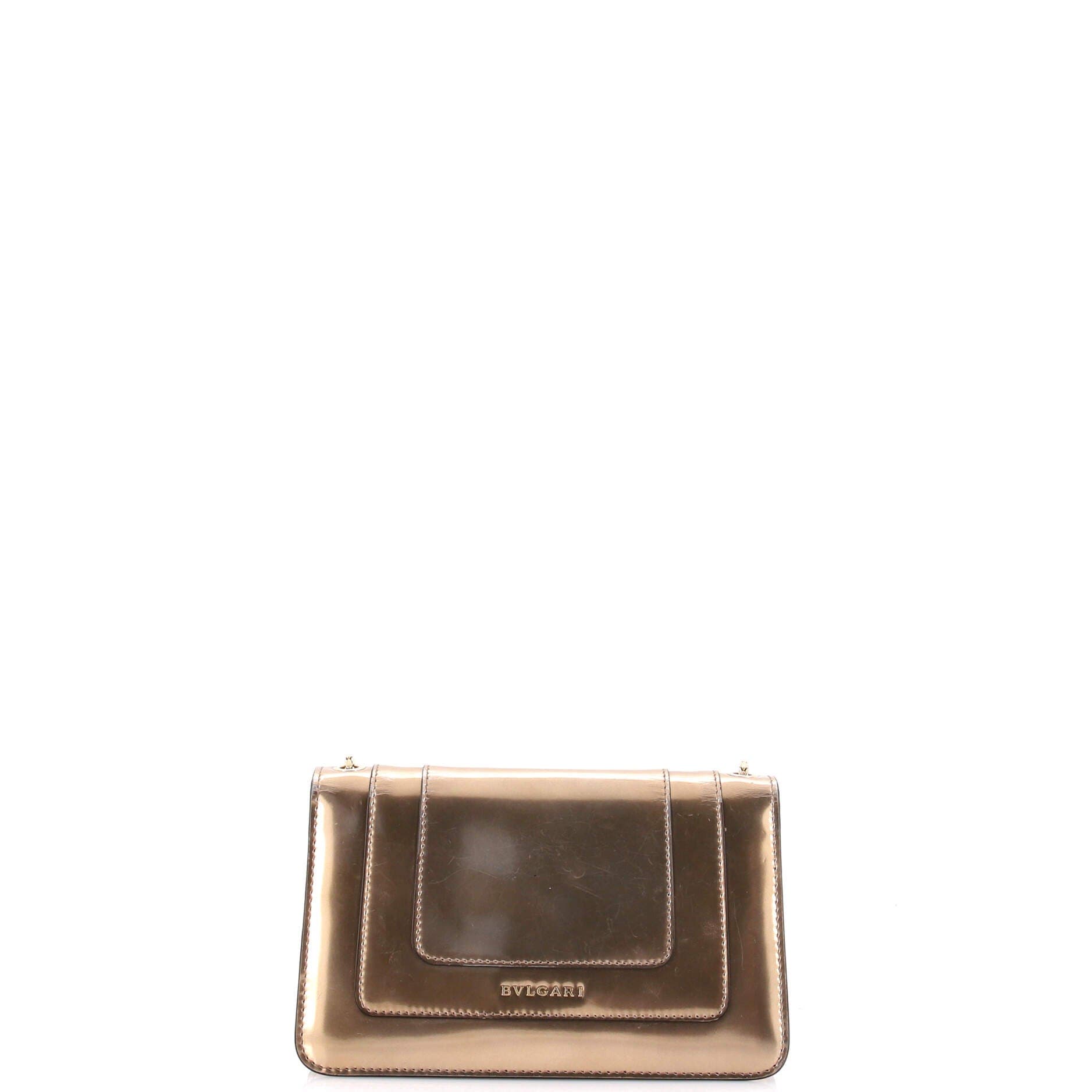 Serpenti Forever Shoulder Bag Metallic Leather Small, Alternate, color, Metallic Gold