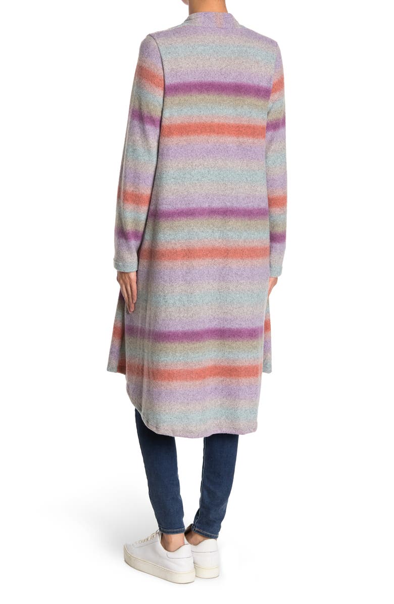 Renee C Brushed Ombrè Open Cardigan, Alternate, color, Pink