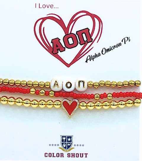 Alpha Omicron Pi Love My Sorority Bracelet Stack