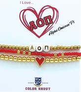 Color Shout Alpha Omicron Pi Love My Sorority Bracelet Stack
