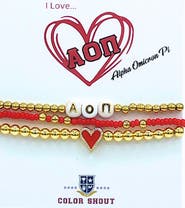 Color Shout Alpha Omicron Pi Love My Sorority Bracelet Stack