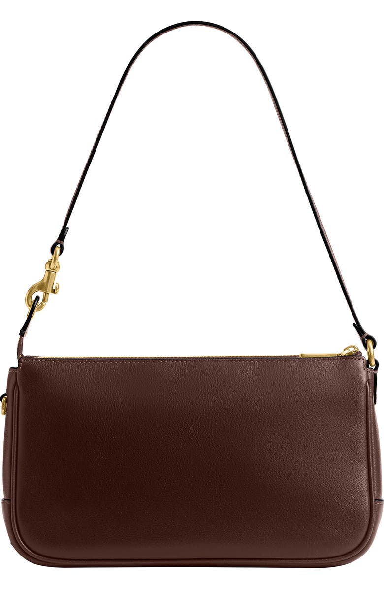 COACH Plaza Natural Grain Leather Shoulder Bag, Alternate, color, Maple