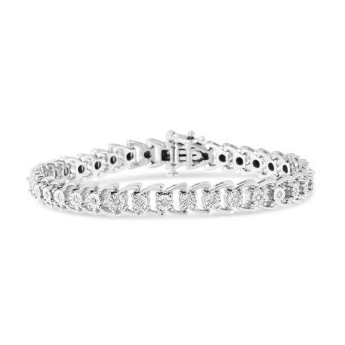 Haus of Brilliance Silver 1/4 Cttw Diamond Composite Linked Composite Line Bracelet in White at Nordstrom