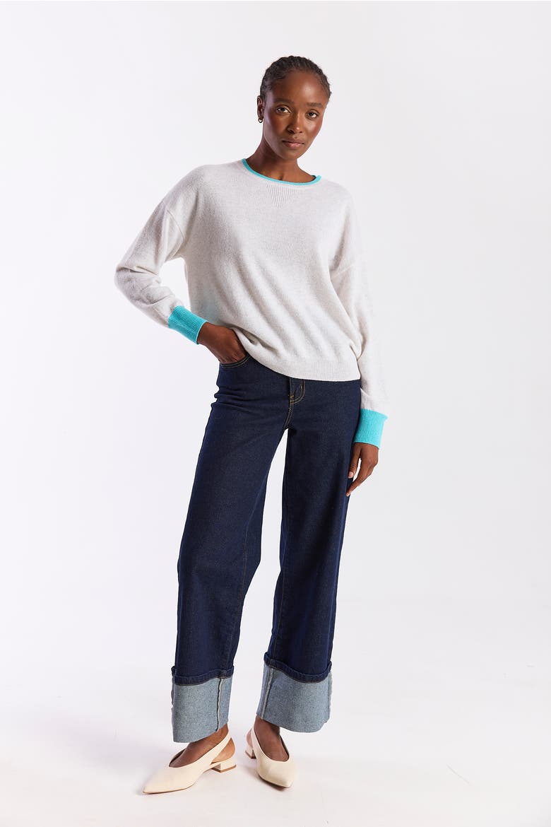 Coastal 100% Cashmere Sweater, Alternate, color, Haze