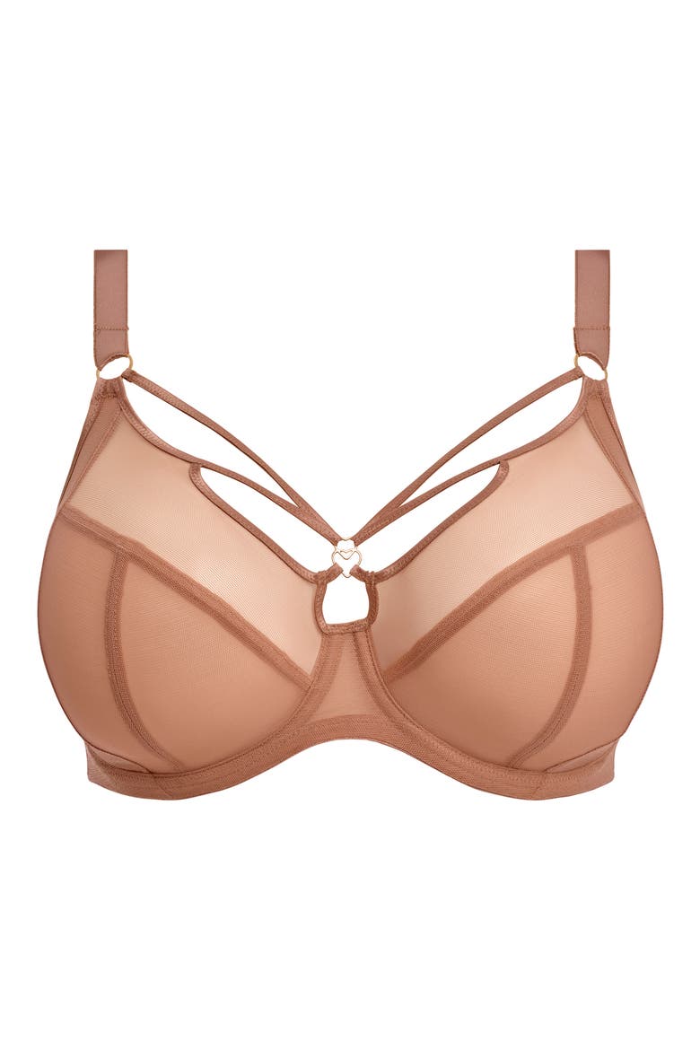 Sachi Full Figure Underwire Plunge Bra, Alternate, color, CAFE AU LAIT