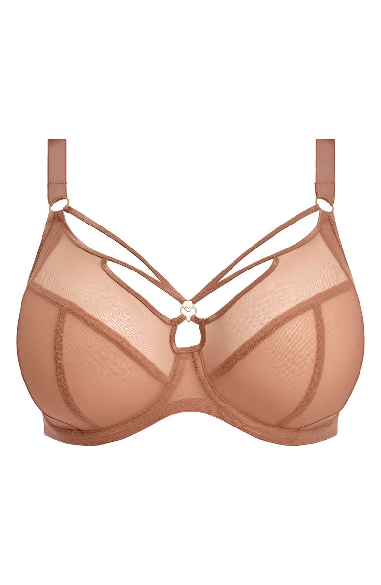 Elomi Sachi Full Figure Underwire Plunge Bra, Alternate, color, Cafe Au Lait