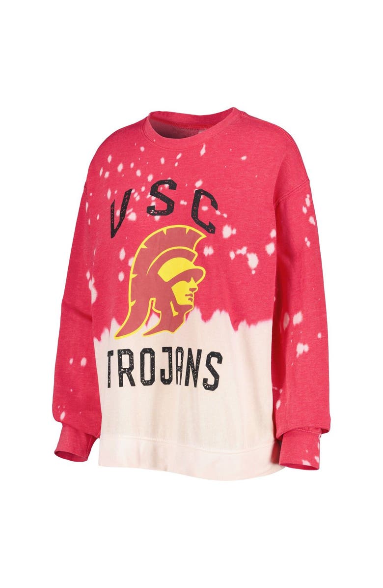 GAMEDAY COUTURE Women's Gameday Couture Cardinal USC Trojans Twice As Nice Faded Dip-Dye Pullover Sweatshirt, Alternate, color, Crimson