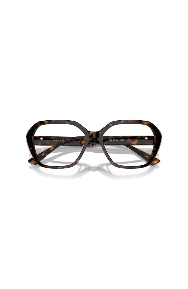 Jimmy Choo 55mm Butterfly optical glasses, Alternate, color, Tortoise