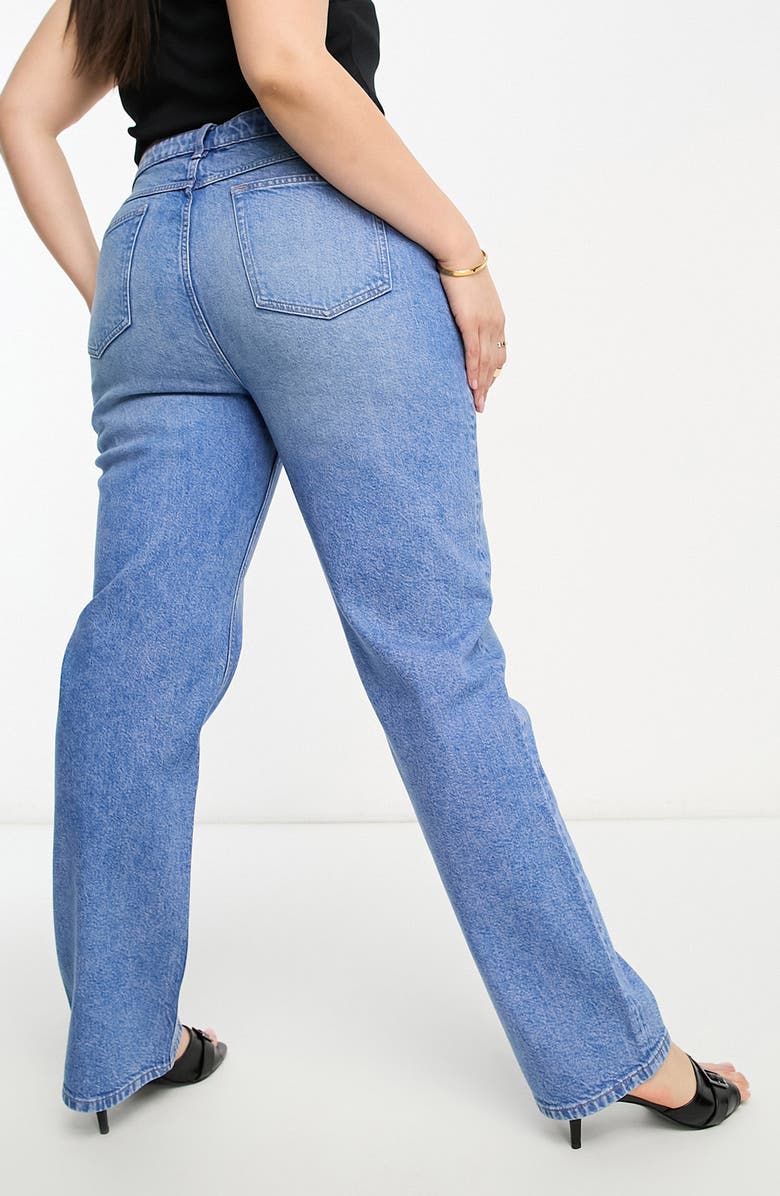 ASOS DESIGN Curve Slim Straight Leg Jeans, Alternate, color,