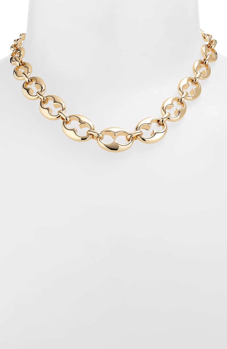 Nordstrom Puffy Mariner Link Necklace, Alternate, color, Gold
