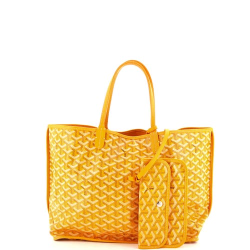 Pre-owned Goyard Goyard Anjou Reversible Tote Coated Canvas Pm In Yellow