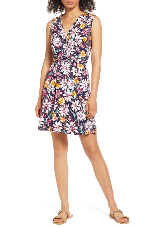 Floral Twist Front Knit Dress