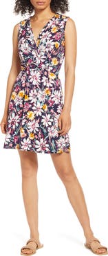 Loveappella Floral Twist Front Knit Dress