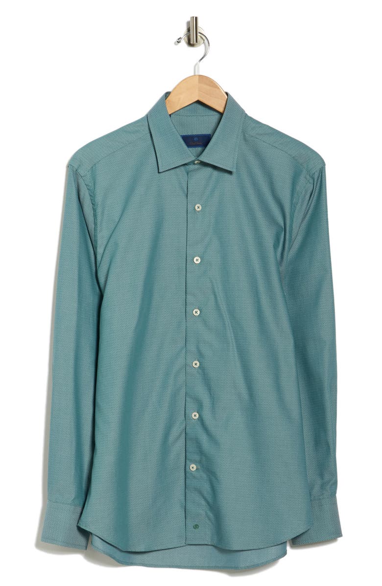 David Donahue Dobby Cotton Sport Shirt, Alternate, color, Petrol