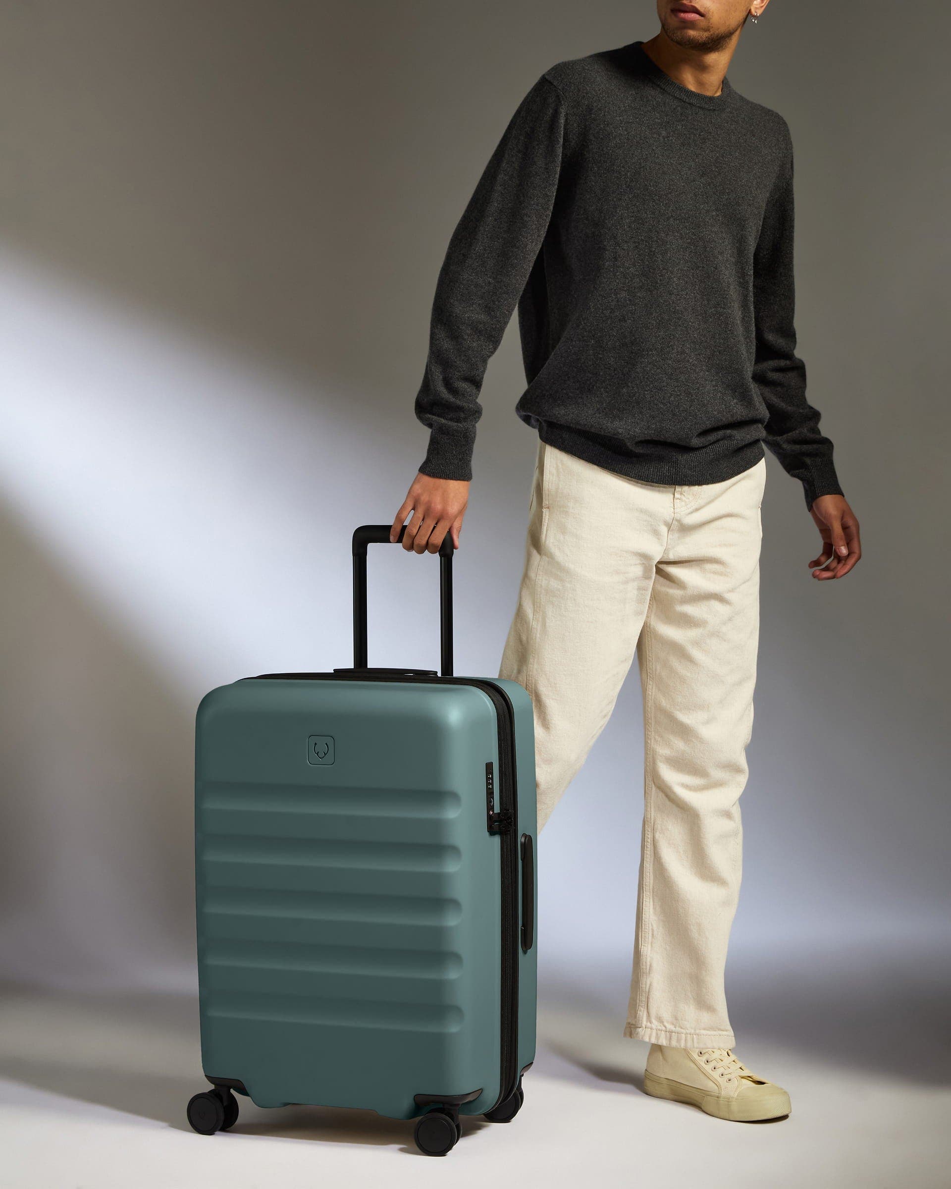 ANTLER Icon Stripe Medium Luggage, Alternate, color, Glade Blue