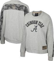 COLOSSEUM Women's Colosseum Heather Gray Alabama Crimson Tide OHT Military Appreciation Flag Rank Dolman Pullover Sweatshirt