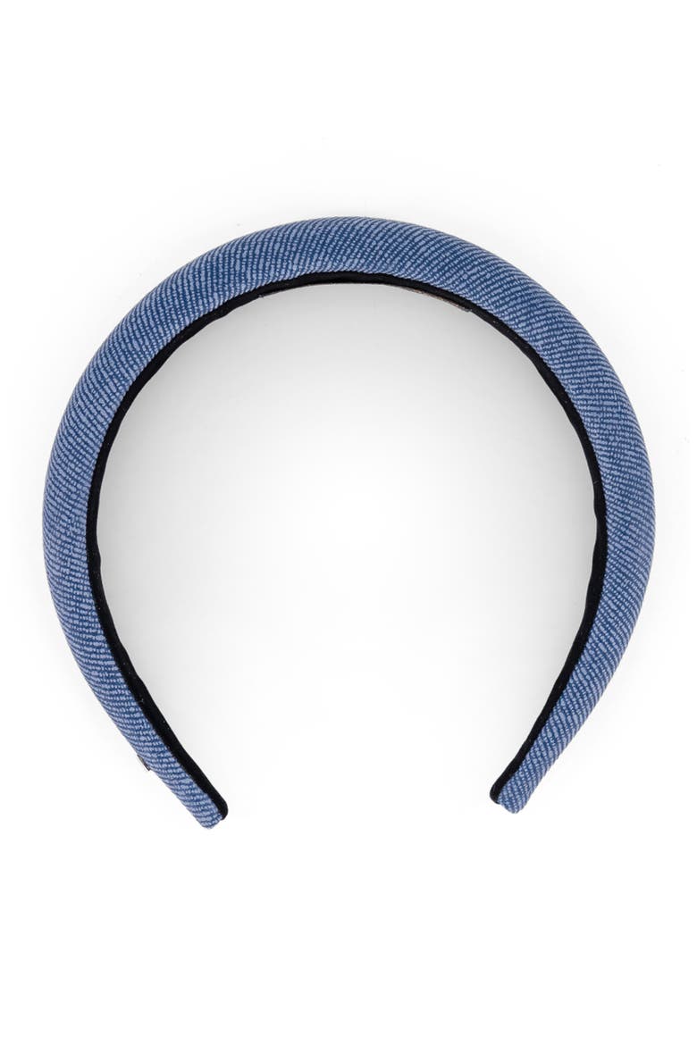 Aurore Boreales Washed Denim Leather headband, Alternate, color, Light blue