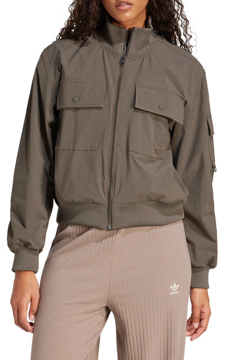 adidas Originals Essential Woven Jacket, Main, color, Shadow Olive