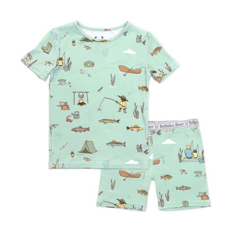 Fishing Kids 2-Piece Short Sleeve & Shorts Pajama Set