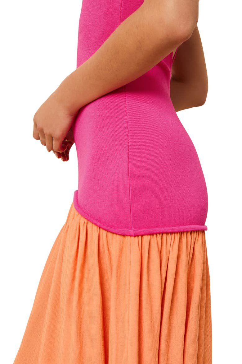 The Camila Two-Tone Dress, Alternate, color, ORANGE SODA X PARADISE PINK