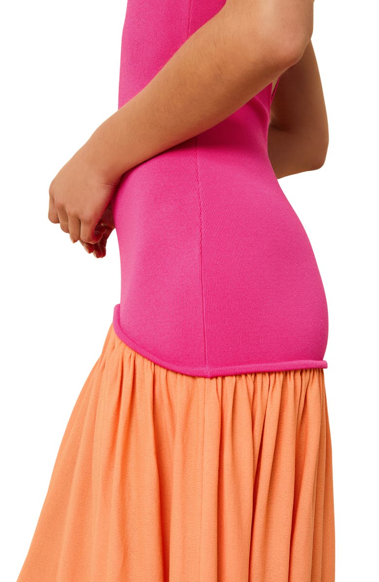 Solid & Striped The Camila Two-Tone Dress, Alternate, color, Orange Soda X Paradise Pink